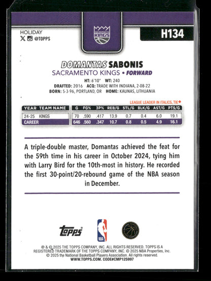 2025-26 Topps Holiday Basketball Domantas Sabonis #H134