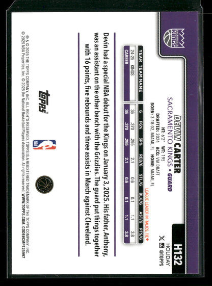 2025-26 Topps Holiday Basketball Devin Carter #H132