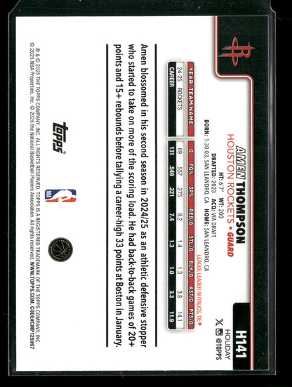 2025-26 Topps Holiday Basketball Amen Thompson #H141
