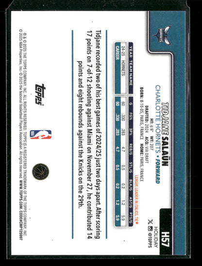 2025-26 Topps Holiday Basketball Tidjane Salaün #H57