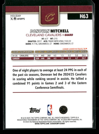 2025-26 Topps Holiday Basketball Donovan Mitchell #H63
