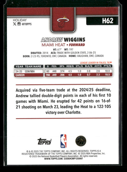 2025-26 Topps Holiday Basketball Andrew Wiggins #H62