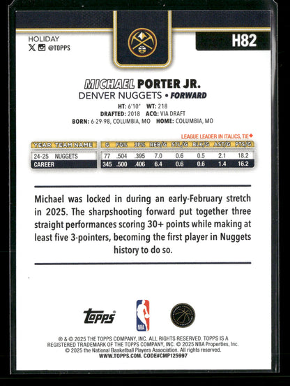2025-26 Topps Holiday Basketball Michael Porter Jr. #H82