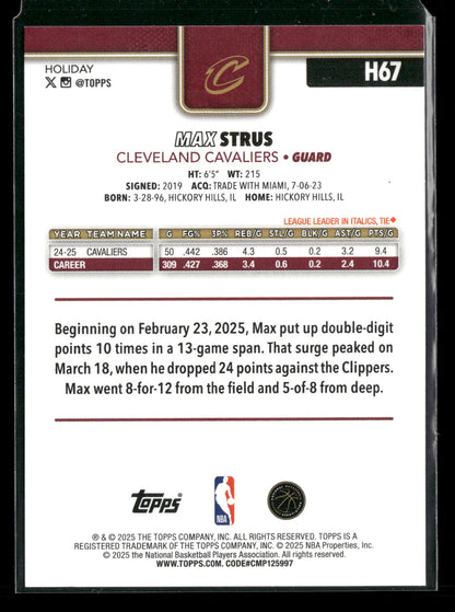 2025-26 Topps Holiday Basketball Max Strus #H67
