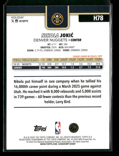 2025-26 Topps Holiday Basketball Nikola Jokić #H78