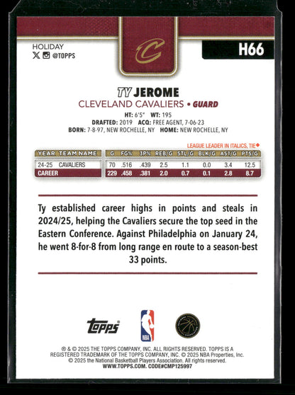 2025-26 Topps Holiday Basketball Ty Jerome #H66