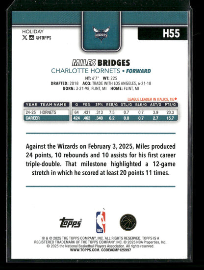2025-26 Topps Holiday Basketball Miles Bridges #H55