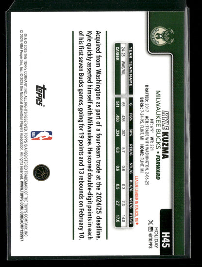 2025-26 Topps Holiday Basketball Kyle Kuzma #H45