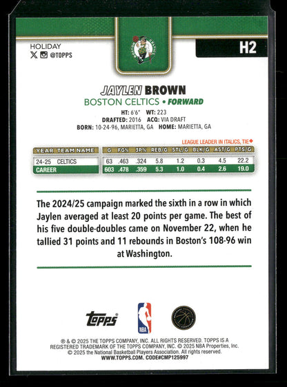 2025 Topps Holiday Jaylen Brown #H2