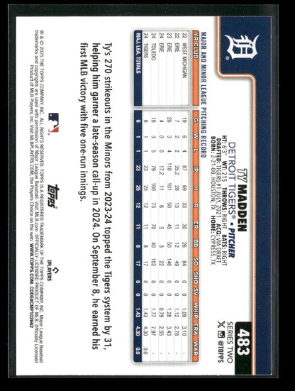 2025 Topps Series 2 Baseball Ty Madden #483 RC