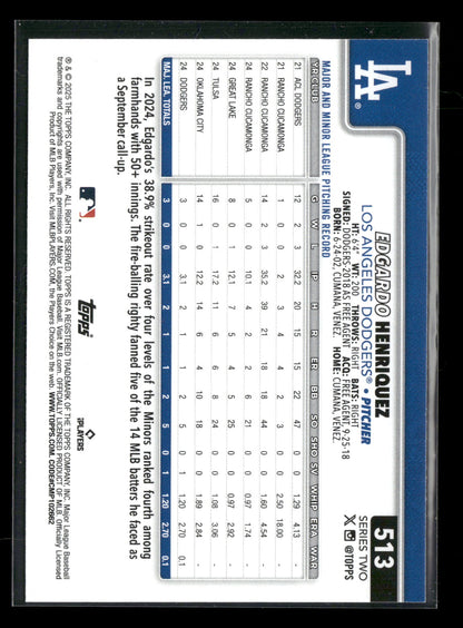 2025 Topps Series 2 Baseball Edgardo Henriquez #513 RC