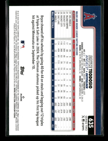 2025 Topps Series 2 Baseball Bryce Teodosio #635 RC