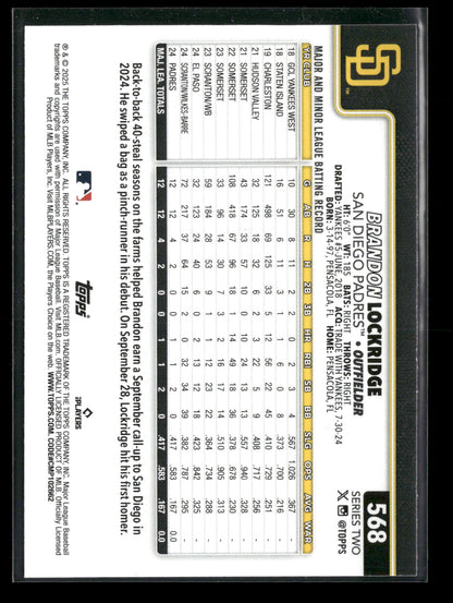 2025 Topps Series 2 Baseball Brandon Lockridge #568 RC
