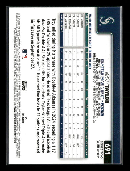 2025 Topps Series 2 Baseball Troy Taylor #691 RC