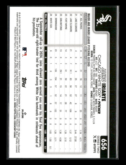 2025 Topps Series 2 Baseball Jairo Iriarte #656 RC
