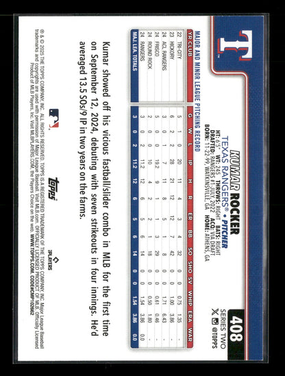 2025 Topps Series 2 Baseball Kumar Rocker #408 RC
