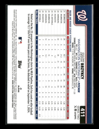 2025 Topps Series 2 Baseball Zach Brzykcy #411 RC