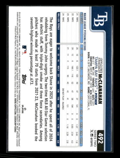 2025 Topps Series 2 Baseball Shane McClanahan #492