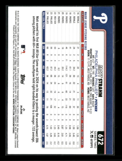 2025 Topps Series 2 Baseball Matt Strahm #672