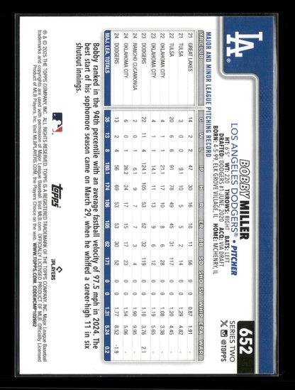 2025 Topps Series 2 Baseball Bobby Miller #652