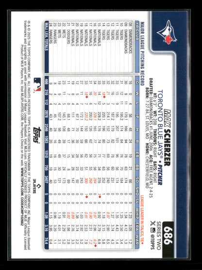 2025 Topps Series 2 Baseball Max Scherzer #686