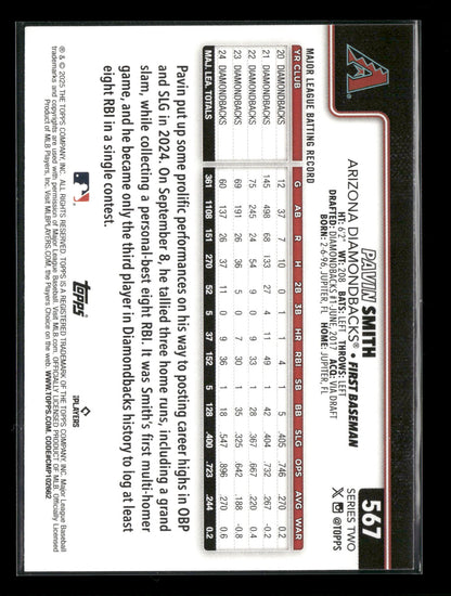 2025 Topps Series 2 Baseball Pavin Smith #567