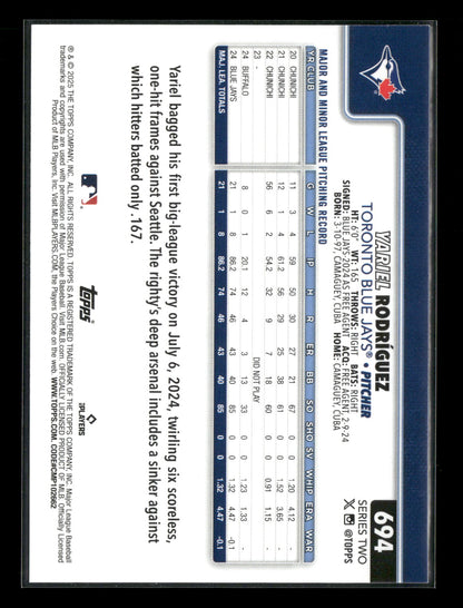 2025 Topps Series 2 Baseball Yariel Rodríguez #694