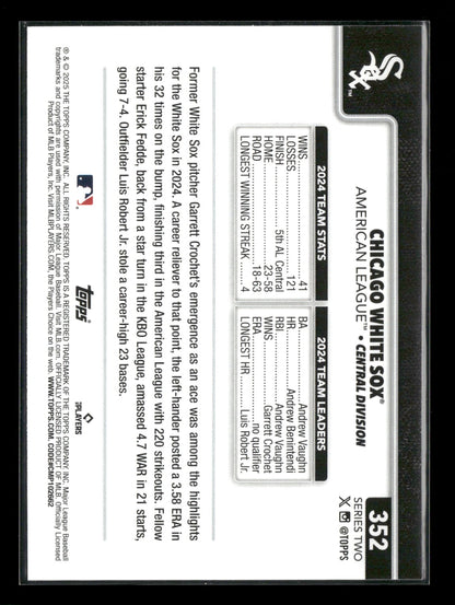2025 Topps Series 2 Baseball Chicago White Sox #352