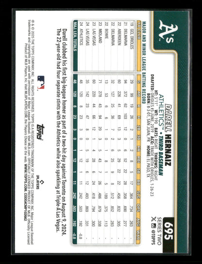 2025 Topps Series 2 Baseball Darell Hernaiz #695