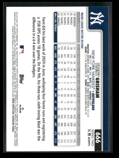 2025 Topps Series 2 Baseball Trent Grisham #666