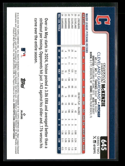 2025 Topps Series 2 Baseball Triston McKenzie #645