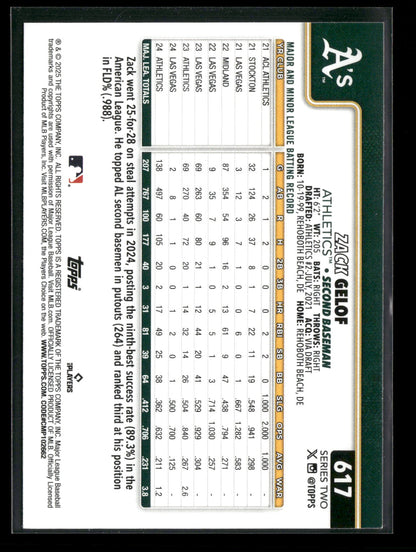 2025 Topps Series 2 Baseball Zack Gelof #617