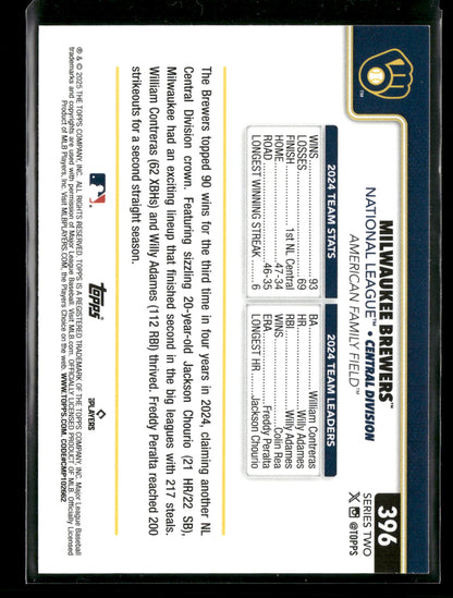 2025 Topps Series 2 Baseball Milwaukee Brewers Team Card #396