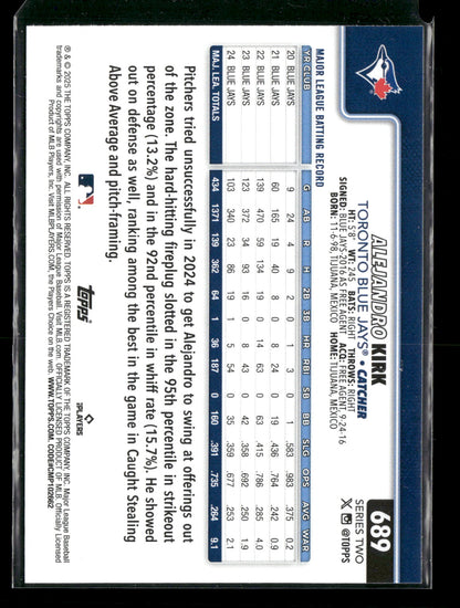 2025 Topps Series 2 Baseball Alejandro Kirk #689