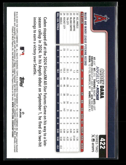 2025 Topps Series 2 Baseball Caden Dana #422 RC