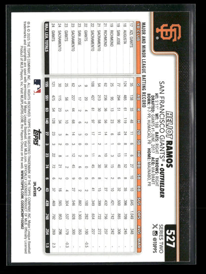 2025 Topps Series 2 Baseball Heliot Ramos #527