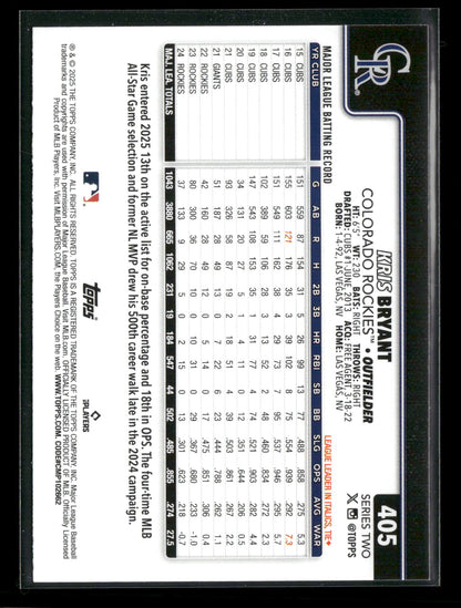 2025 Topps Series 2 Baseball Kris Bryant #405