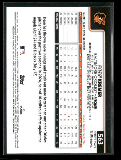 2025 Topps Series 2 Baseball Dean Kremer #563