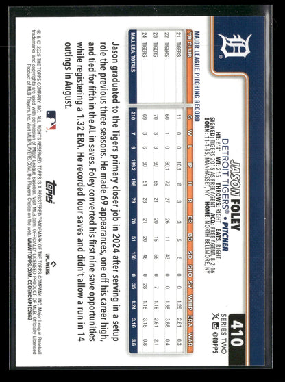 2025 Topps Series 2 Baseball Jason Foley #410