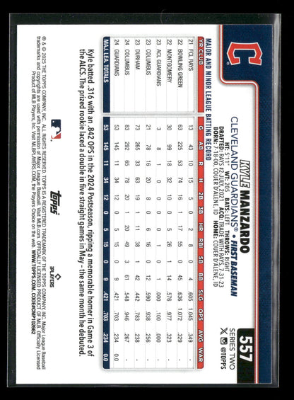 2025 Topps Series 2 Baseball Kyle Manzardo #557