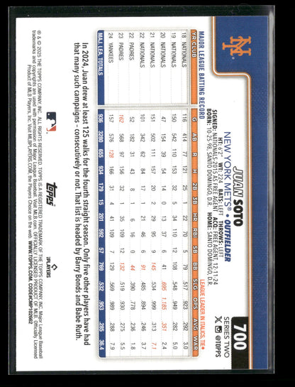 2025 Topps Series 2 Baseball Juan Soto #700