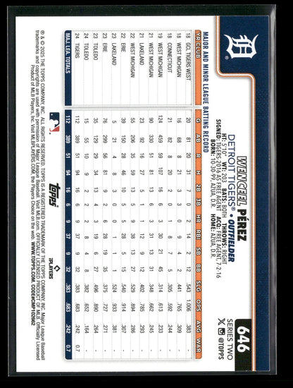 2025 Topps Series 2 Baseball Wenceel Pérez #646