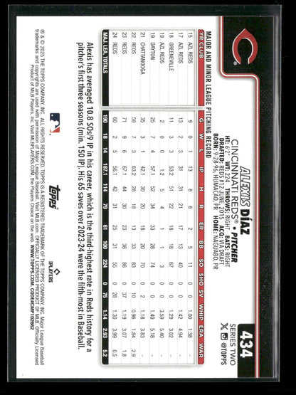 2025 Topps Series 2 Baseball Alexis Díaz #434