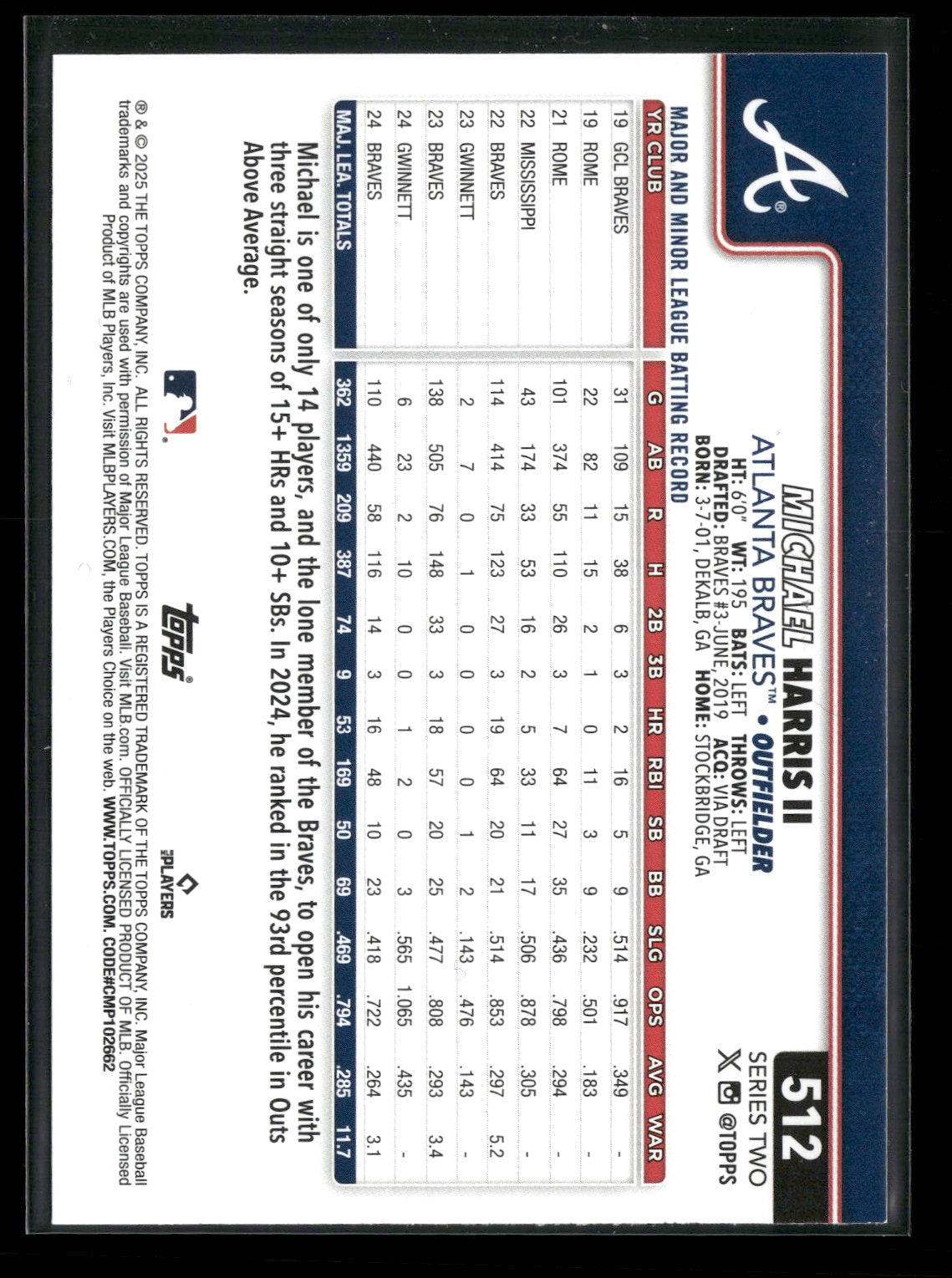 2025 Topps Series 2 Baseball Michael Harris II #512
