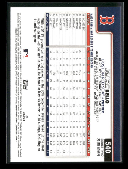 2025 Topps Series 2 Baseball Brayan Bello #540