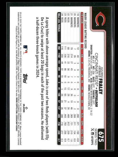 2025 Topps Series 2 Baseball Jake Fraley #675