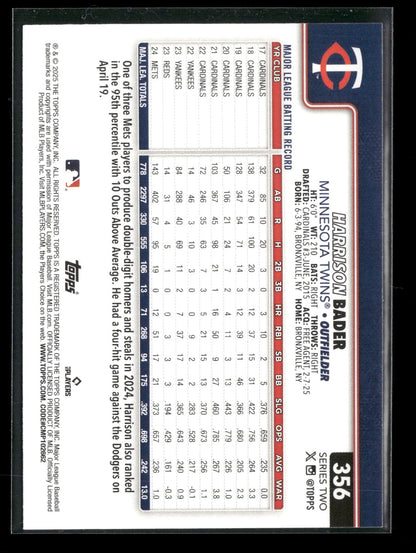 2025 Topps Series 2 Baseball Harrison Bader #356
