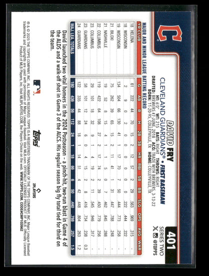 2025 Topps Series 2 Baseball David Fry #401