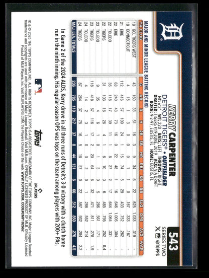 2025 Topps Series 2 Baseball Kerry Carpenter #543