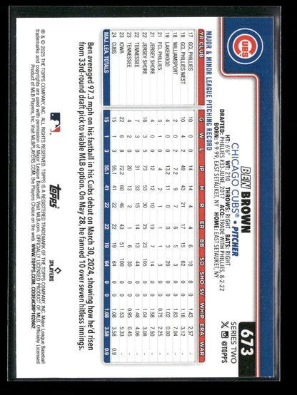 2025 Topps Series 2 Baseball Ben Brown #673